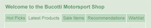 shop front tabs example